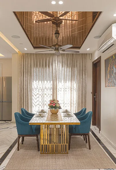 Bespoke dining furniture and richly detailed interior by Milav Design